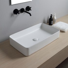 Lavabo appoggio Penny 60 in ceramica Bianco Matte 