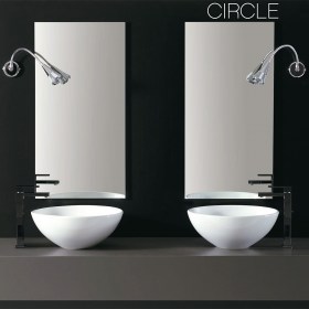 Lavabo CIRCLE 45 cm circolare bianco lucido istallazione da appoggio