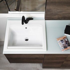 Lavabo in Ceramica YORK su Top In Cristallo KLARA