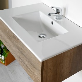 Cassettone sospeso con lavabo incasso 70