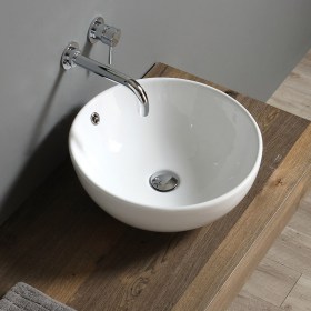 Lavabo appoggio circolare Fe 43 in ceramica (LA12)