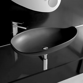 Lavabo Poison ovale 75 cm nero-matt Sm Ceramiche