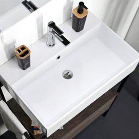 Lavabo in Ceramica FUSION 71x46xh15 cm su struttura in ferro battuto zincato