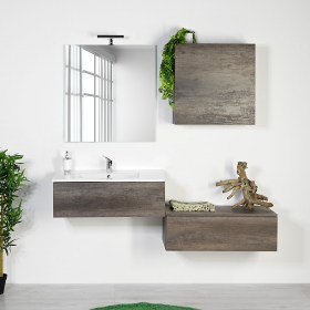 Ambiente Bagno 160 cm ( 2 Cassettoni KLARA da 80 cm) Olmo Scuro