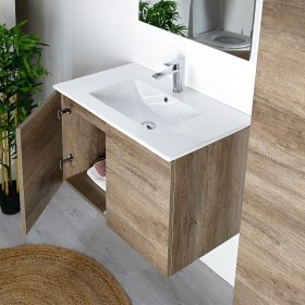 Mobile bagno lavabo sospeso con lavabo in ceramica Bloom