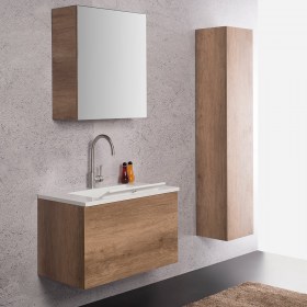 Lavabo Zeus da 80 cm incluso di mobile sospeso e cassettone