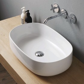 Lavabo Ovale NICE 55 bianco colorato Ceramica SM CERAMICA