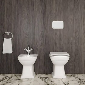 Sanitari a terra Wc Bidet filoparete 54x36 Calla - Ideal Standard 