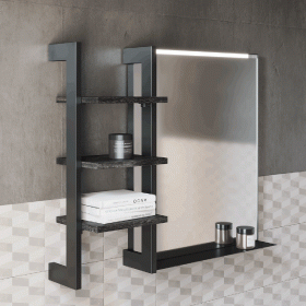 Pensile con Struttura 90 ROAD di Xilon con Lavabo in Ocritech 