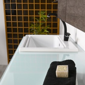 Lavabo in Ceramica YORK Rettificato per permettere una perfetta aderenza sul piano