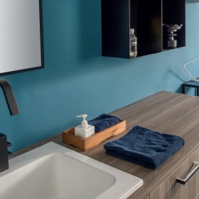 Arredo bagno lavanderia completo moderna 180 con lavatoio in ceramica e cassetti TOTUS3