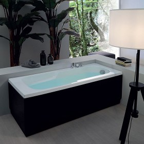 Vasca da Bagno rettangolare  Astra con pannelli colorati Nero Velvet