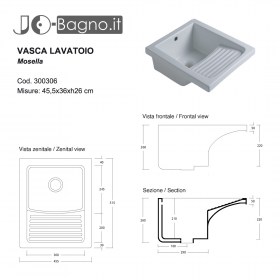 vasca lavatoio 45x36 mosella tecnica