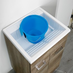 Mobile Lavatoio BUCKET 60x50 con vasca in ABS per lavanderia e strizzatoio